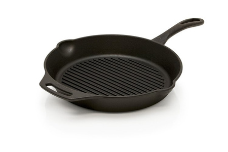 Grillowa patelnia żeliwna na ognisko i do kuchni Petromax gp35 z rączką
