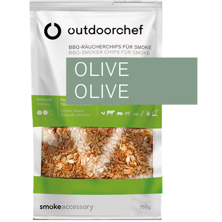 Zrębki do wędzenia mięsa wędlin ryb serów Drewno Oliwne 750 g - OUTDOORCHEF